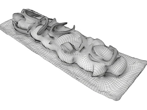 Rye thin bread with cheese 3D Model