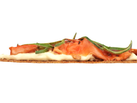 Rye thin bread with salmon Modello 3D