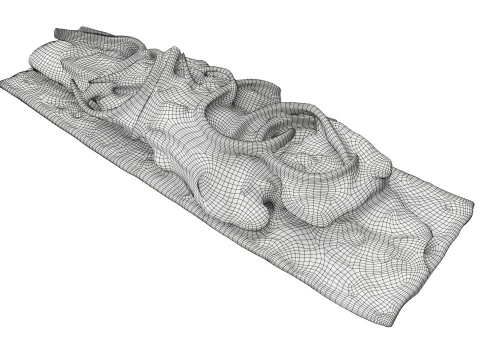 Rye thin bread with salmon 3D Model