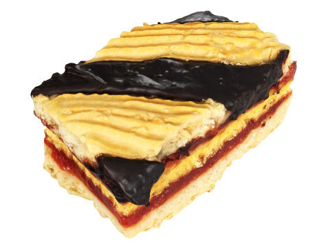Shortbread cake with jam and chocolate Model 3D