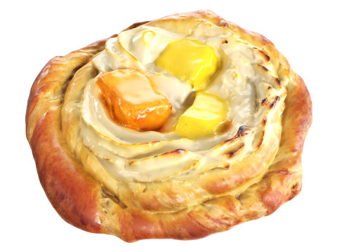 Bun with cream and fruit jelly Model 3D