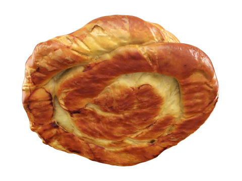 P&atilde;o com creme e geleia de frutas Modelo 3D