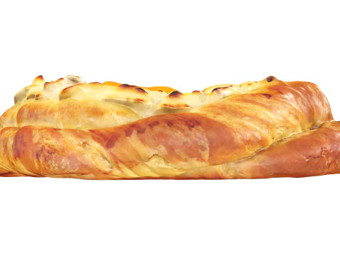 P&atilde;o com creme e geleia de frutas Modelo 3D