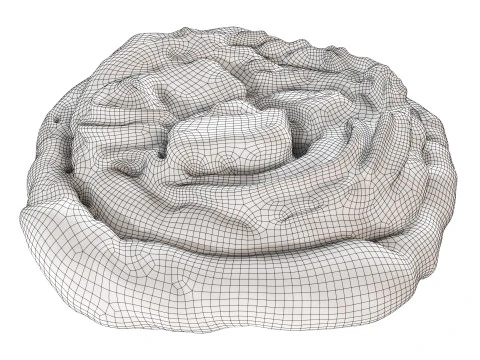 P&atilde;o com creme e geleia de frutas Modelo 3D