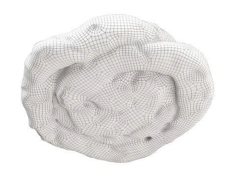 P&atilde;o com creme e geleia de frutas Modelo 3D