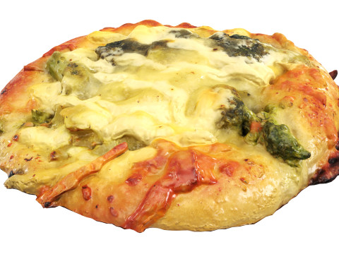Mini broccoli cheese pizza 3D 모델