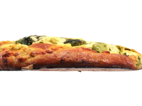 Mini broccoli cheese pizza 3D Model