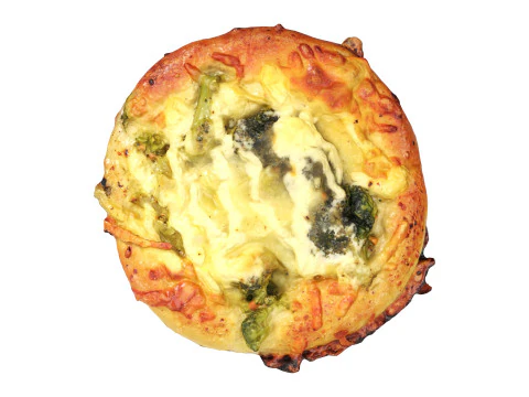 Mini broccoli cheese pizza 3D Model