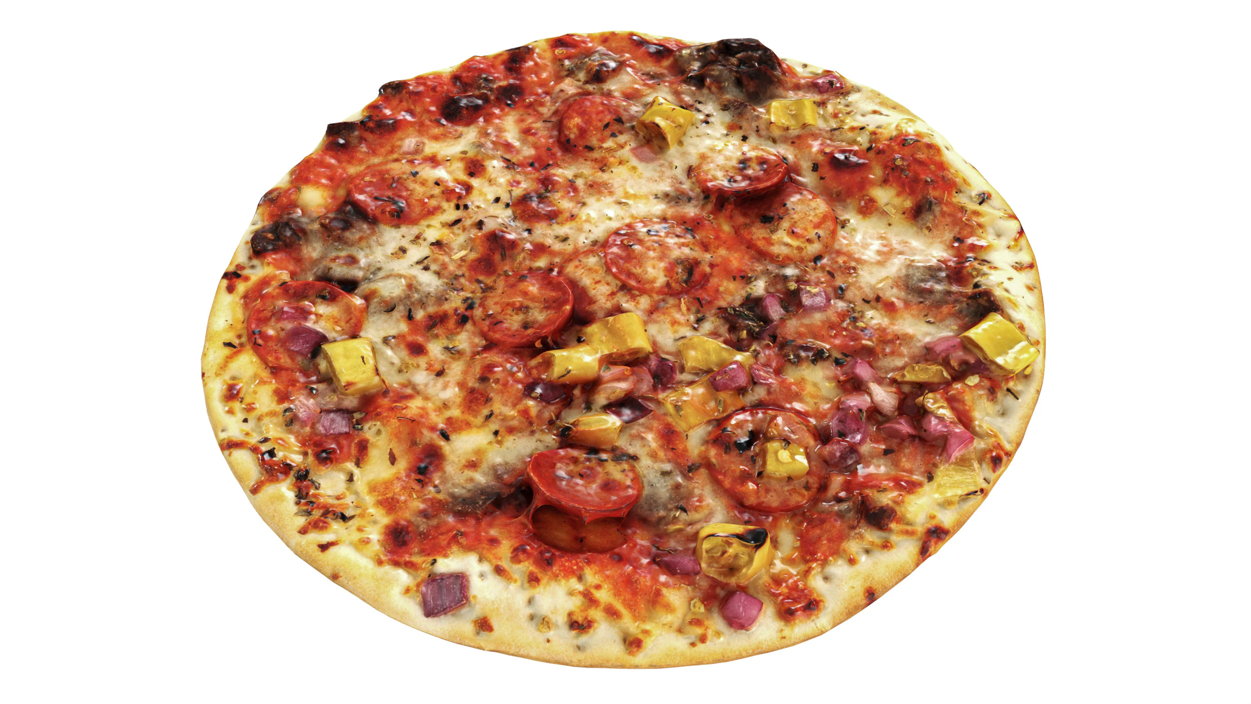 Pizza con carne Modello 3D .c4d .max .obj .3ds .fbx .stl .blend 