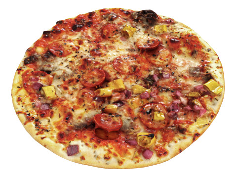 Pizza with meat Model 3D