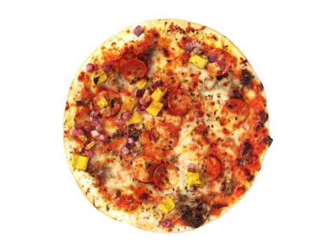 Pizza con carne Modello 3D