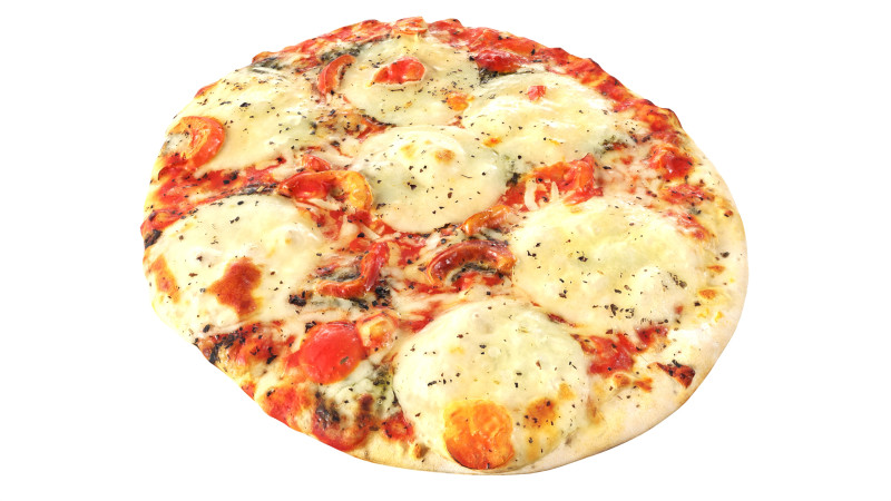 Pizza with mozzarella 3D Model .c4d .max .obj .3ds .fbx .stl .blend