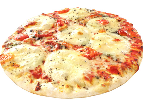 Pizza with mozzarella 3D Model