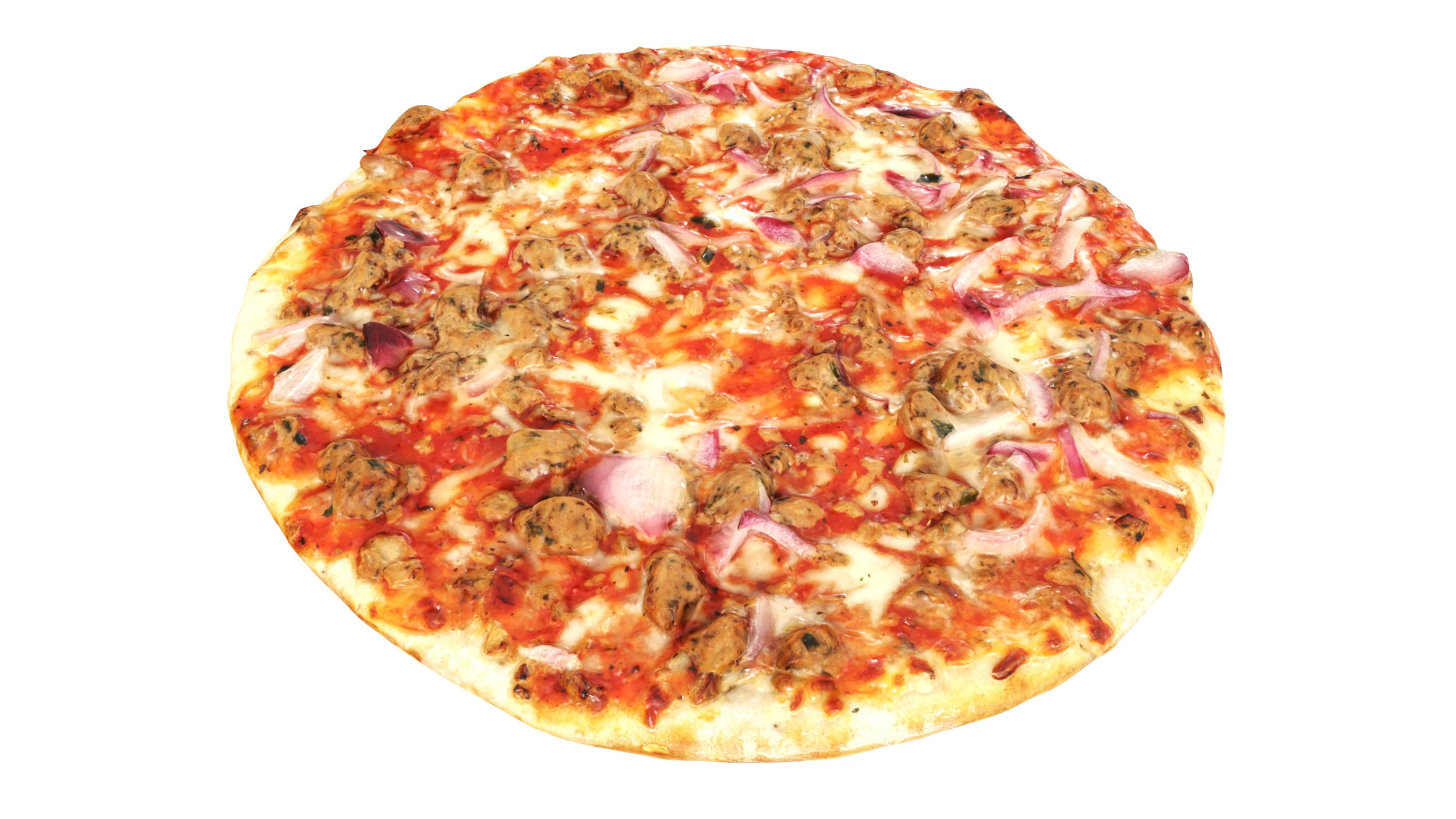 Pizza with tuna 3D Model .c4d .max .obj .3ds .fbx .stl .blend 