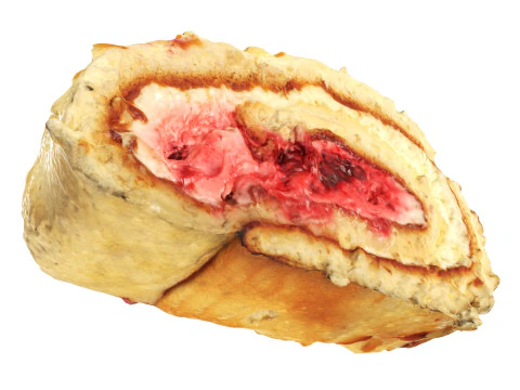 Roll cake with cream filling piece 3D Model