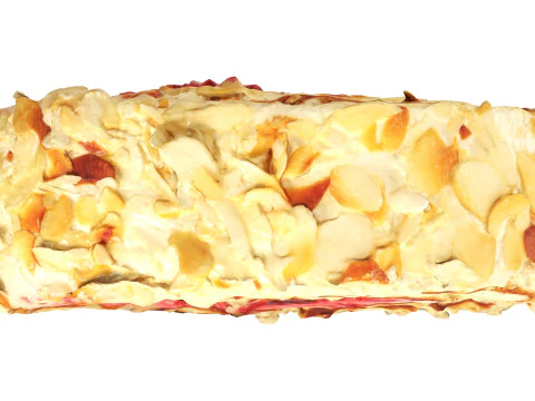 Roll cake with cream filling piece 3D Model