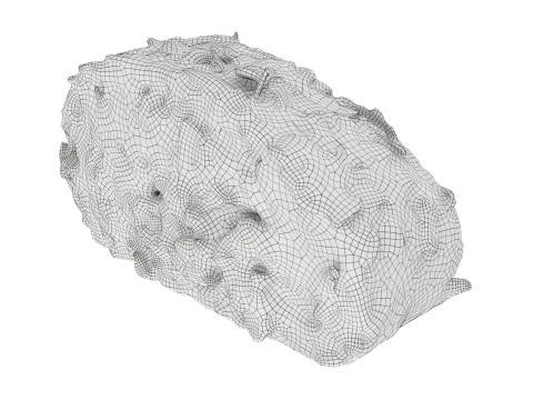 Roll cake with cream filling piece 3D Model