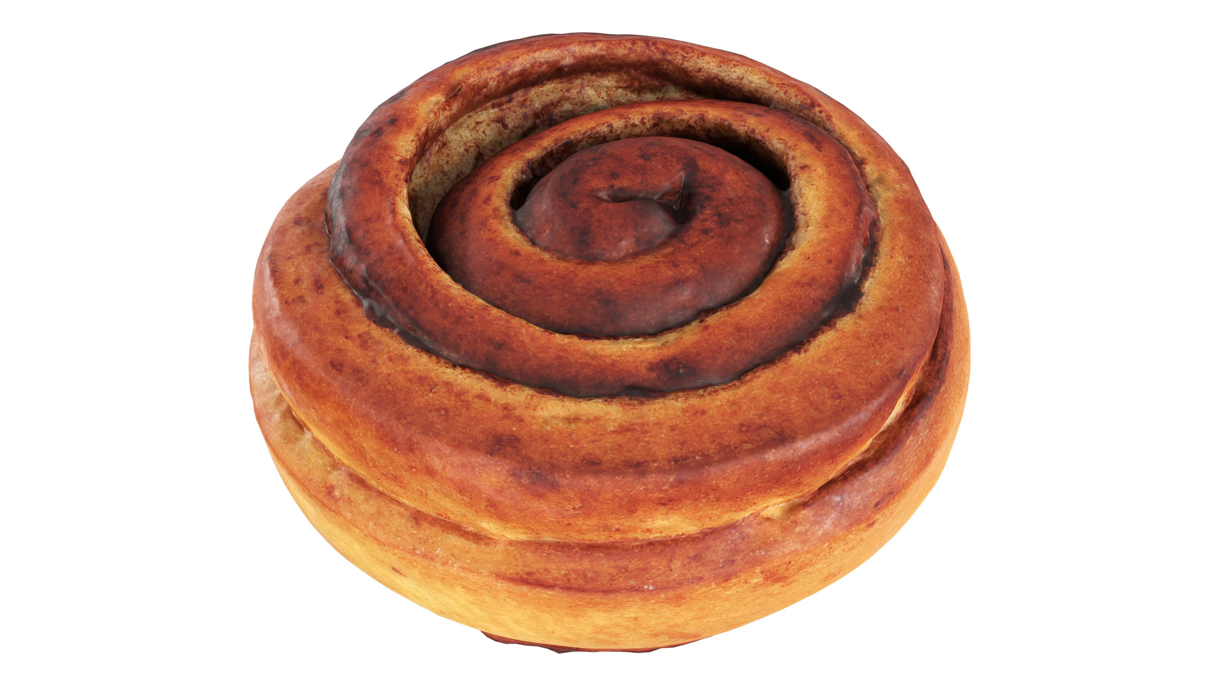 Sweet roll with cinnamon 3D Model .c4d .max .obj .3ds .fbx .stl .blend 