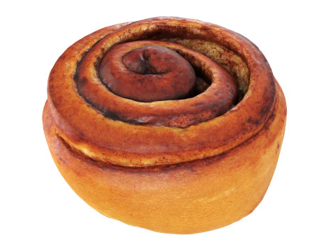 Sweet roll with cinnamon 3D Model