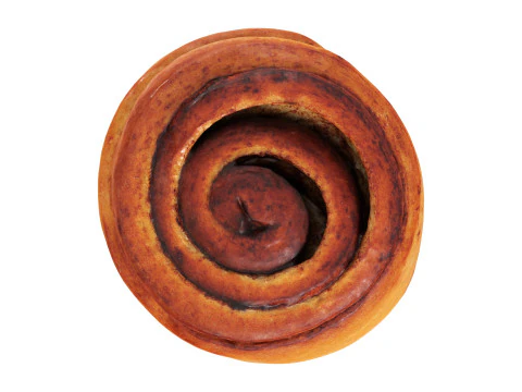 Sweet roll with cinnamon 3D Model