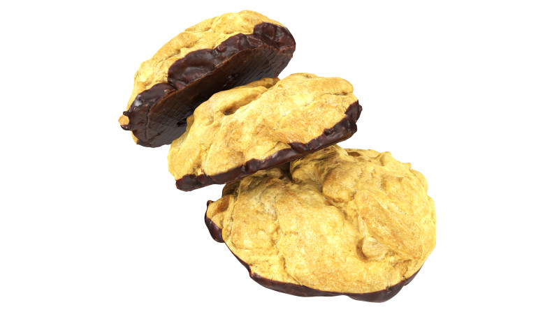 Triple choko cookie 02 3D 모델 .c4d .max .obj .3ds .fbx .stl .blend