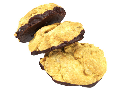 Triple choko cookie 02 Model 3D