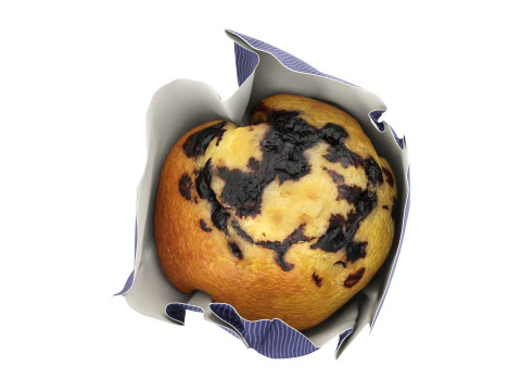 Wrapped blueberry muffin 3D Model