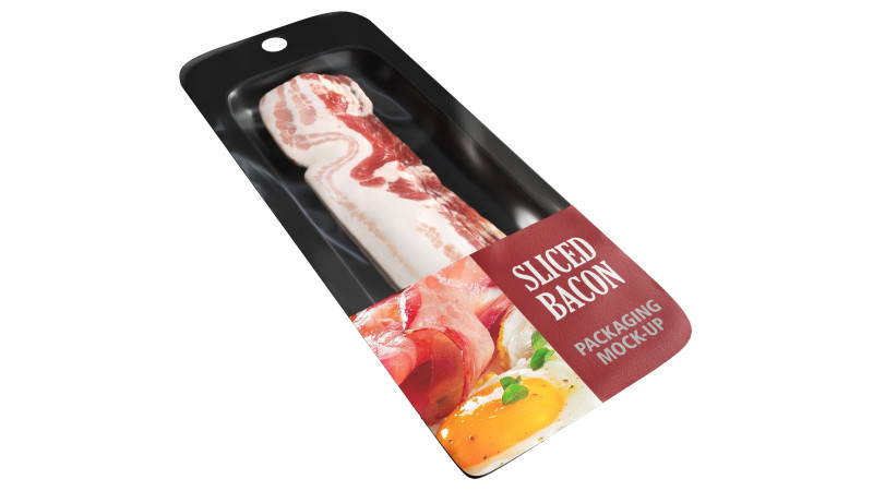 Bacon slices in packaging Modelo 3D .c4d .max .obj .3ds .fbx .stl .blend