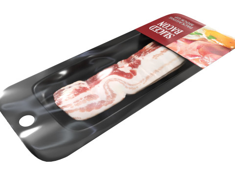 Bacon slices in packaging Modelo 3D