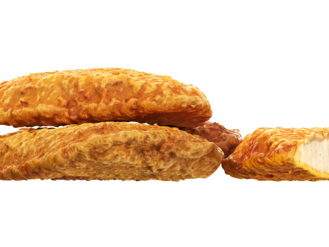 Chicken cutlets with cut in crispy breadcrumbs Model 3D