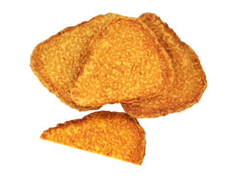 Chicken cutlets with cut in crispy breadcrumbs Model 3D