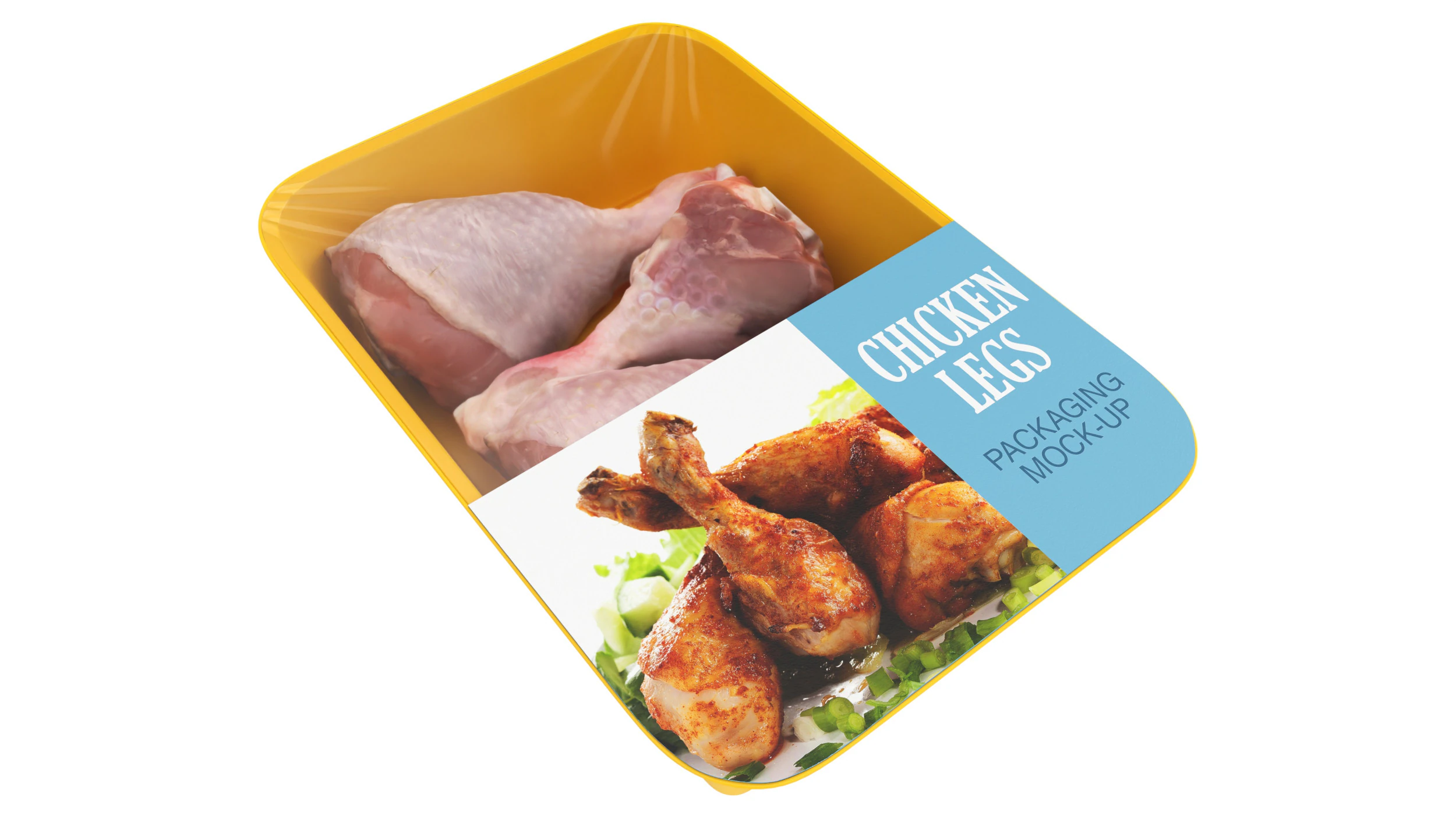 Chicken leg drumsticks retail box 3D Model .c4d .max .obj .3ds .fbx .stl .blend 
