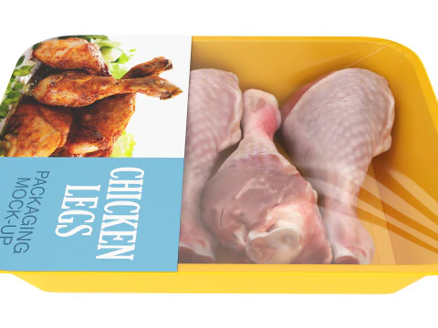 Chicken leg drumsticks retail box 3D Model