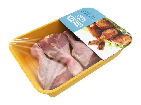 Chicken leg drumsticks retail box 3D Model