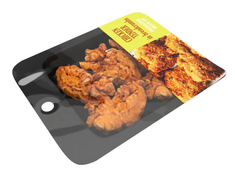 Chicken tender in breadcrumbs with packaging 3D Model