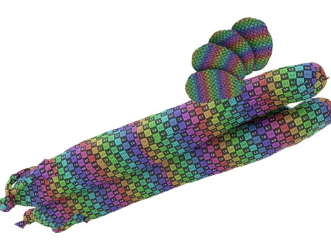 Lingui&ccedil;a seca longa inteira e fatias 01 Modelo 3D