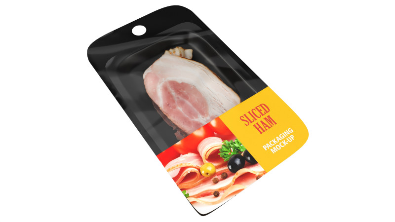 Ham slices with packaging Modèle 3D .c4d .max .obj .3ds .fbx .stl .blend