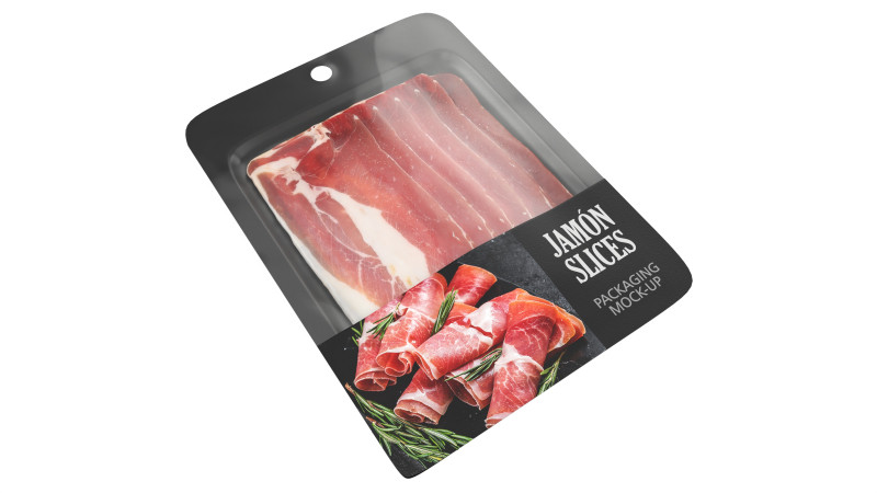 Pork leg Jamon slices with packaging Modello 3D .c4d .max .obj .3ds .fbx .stl .blend