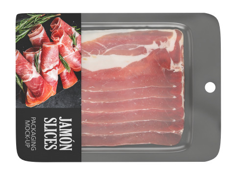 Pork leg Jamon slices with packaging Modello 3D