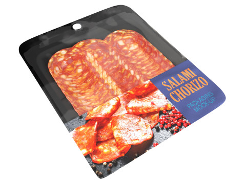 Salami Chorizo slices with packaging 3D 模型