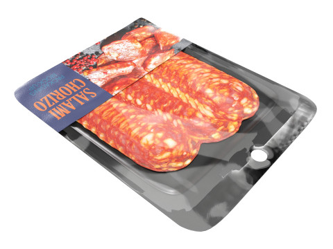 Salami Chorizo slices with packaging 3D Модель