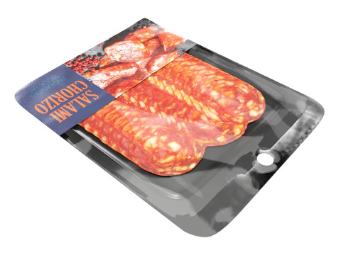 Salami Chorizo slices with packaging 3D Model