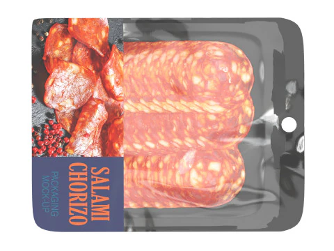 Salami Chorizo slices with packaging 3D Model