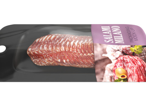 Salami Milano slices with packaging 3D 모델