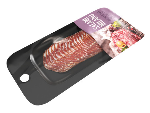 Salami Milano slices with packaging 3D 모델