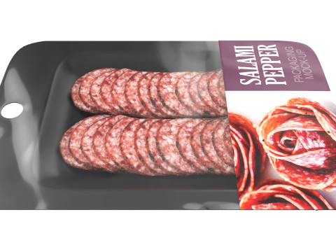 Salami pepper slices with packaging 3D Model