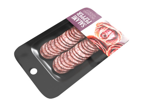 Salami pepper slices with packaging 3D Model