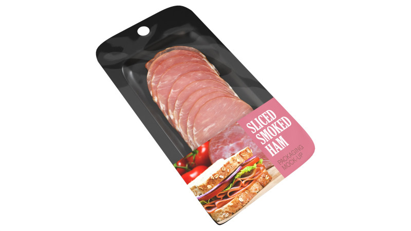 Sliced ham with packaging 01 3D Model .c4d .max .obj .3ds .fbx .stl .blend 