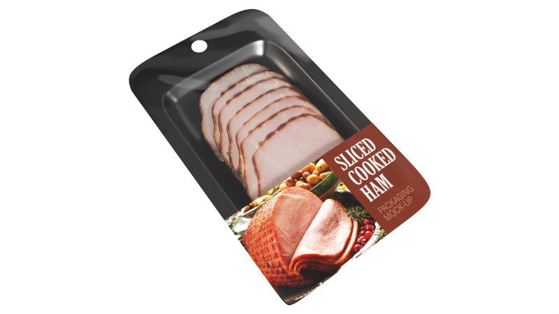 Sliced ham with packaging 02 Model 3D .c4d .max .obj .3ds .fbx .stl .blend