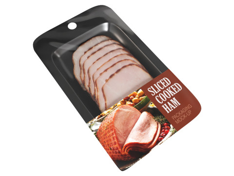 Sliced ham with packaging 02 3D 模型